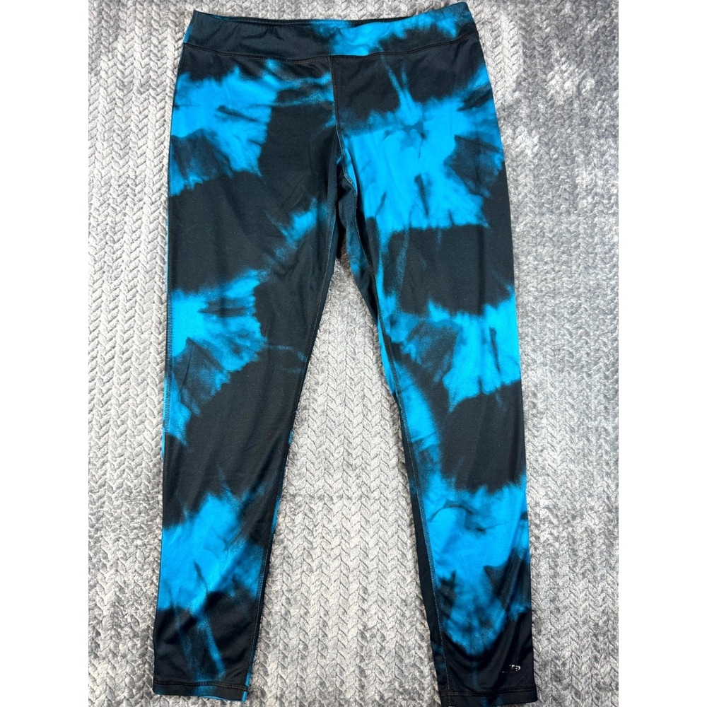 Champion C9 Leggings‎ Womens XL Blue Black Tie Dye Stretch Mid Rise Gym Workout